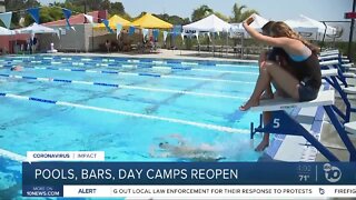 Pools, bars, day camps reopen