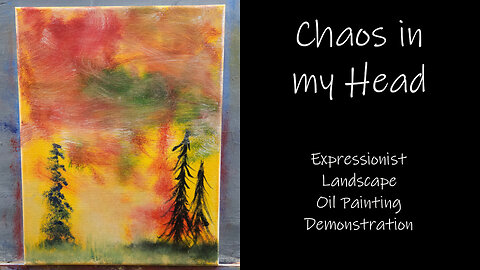 "Chaos in my Head" Expressionist Landscape Oil Painting #forsale