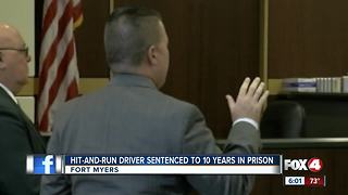 Hit-and-run driver sentenced to 10 years in prison