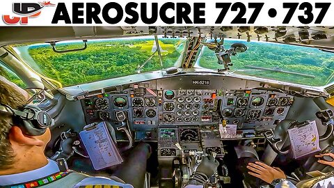 AeroSucre Boeing 727 & 737 Cockpit to Colombian Jungle Airports🇨🇴
