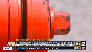 Baltimore Fire Department investigating 'dry' hydrants after Curtis Bay fire