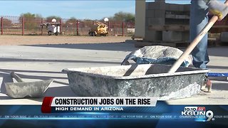 Construction jobs rising at the fastest pace in more than a decade across Arizona