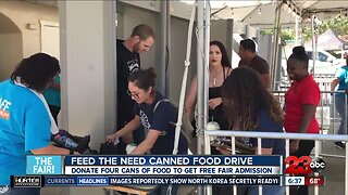 Donate four or more non-expired canned food items and get free admission to the fair