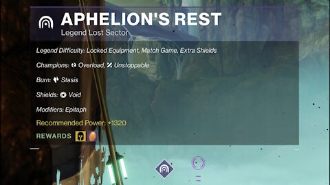 Destiny 2, Legend Lost Sector, Aphelion's Rest on the Dreaming City 10-9-21