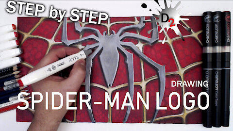 SPIDER-MAN LOGO DRAWING. SPIDER-MAN SYMBOL | draw2night, YouTube