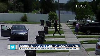 Suspects follow 86-year-old woman home, rob her