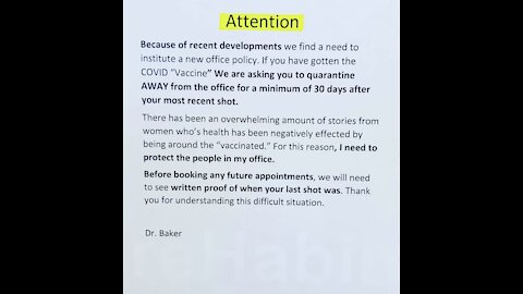 May 1 2021 - Dr Baker - Refusing Vaccinated Patients To Protect Others - Rogue Transmission