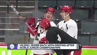 Red Wings top prospects Joe Veleno, Moritz Seider return from World Juniors