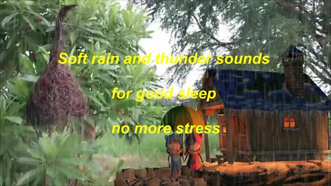 Soft rain and thunder sounds for good sleep no more stress
