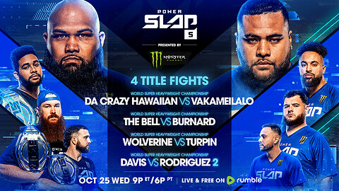Power Slap 5: Da Crazy Hawaiian vs Vakameilalo | October 25, 2023 at 9pm ET / 6pm PT