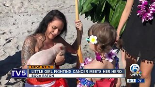 5-year-old girl who survived brain cancer meets Disney's Moana in Boca Raton