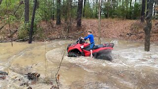 Riding through the puddles