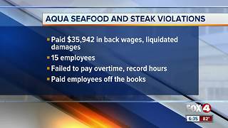 Aqua Seafood and Steak pays back wages for overtime violations
