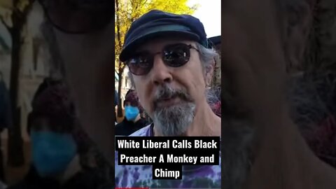 White Liberal Calls Black Preacher a Monkey and Chimp #savethechildren #Eugene #Oregon #dragqueen