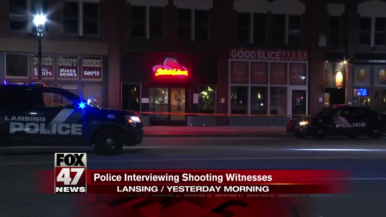 Police interviewing witnesses in shooting