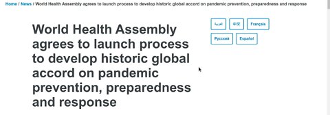 world health organization global pandemic treaty