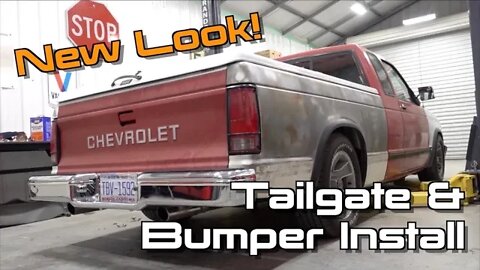 The V8 S10 Gets A New Look! NOS Bumper & Stamped Tailgate Install! S10 Restomod Ep.22