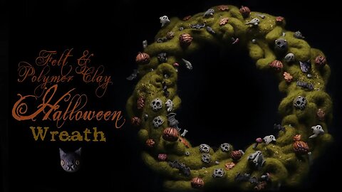 Felt & Polymer Clay Halloween Wreath