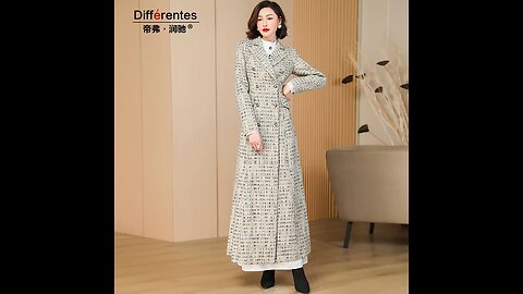 Winter Wool Long Coat England Style Casual Jacket Wool & Blends Women Overcoat