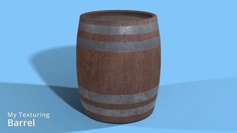 Wood Barrel - Texturing Practise - Turntable - Cycles