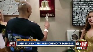USF student celebrates last chemotherapy at Moffitt Cancer Center
