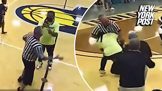 Ref gets body-slammed in wild youth basketball brawl