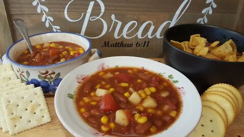 Chili Corn Soup For Hard Times Like These - 4 Cans, 1 pot, 5 Minute Meal - The Hillbilly Kitchen