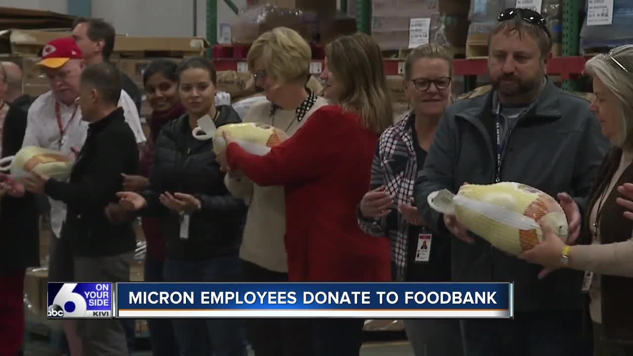 Micron employees donate to Idaho Foodbank ahead of Thanksgiving