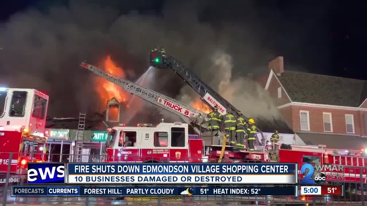 Fire shuts down Edmondson Village Shopping Center