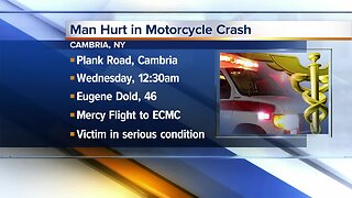 Man hurt in serious motorcycle crash