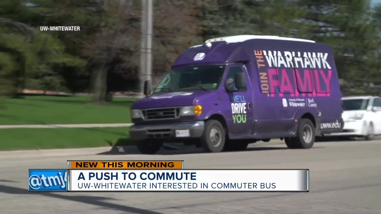 UW-Whitewater looks into a commuter bus to and from Milwaukee