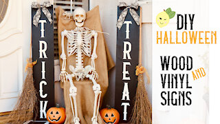 How to Make Trick or Treat Porch Yard Signs for Halloween