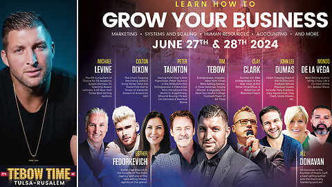 Tim Tebow | Tebow Time In Tulsa-Rusalem!!! Watch March 7-8 BUS CON LIVE + Tebow Joins June 27-28 2024 Thrivetime 2-Day Interactive Business Conference | Only 300 Tickets to Be Sold | Request Tickets ThrivetimeShow.com