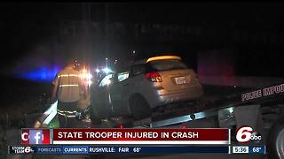 ISP trooper hospitalized after crash on Indy's south side