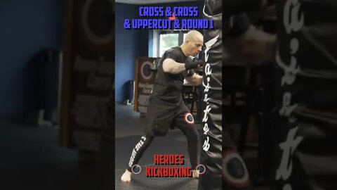 Heroes Training Center | Kickboxing "How To Double Up" Cross & Cross & Uppercut & Round 1 | #Shorts