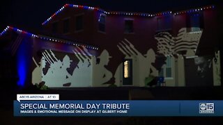 Memorial Day tribute projected on Gilbert home