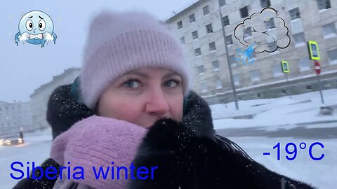 Cold stories | Norilsk | Siberia winter | Frost -19°C | Woman | Cold bus | Ice strong wind