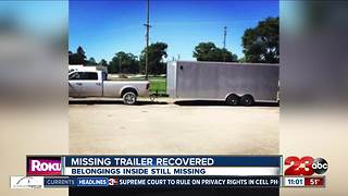 Stolen trailer recovered, belongings still missing