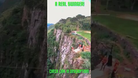 A Real Swinger! Amazing Compilations! #Shorts #YoutubeShorts #Cliff #CliffJump #CliffJumping #Swing