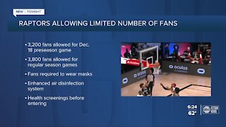 Raptors plan to host limited number of fans for games