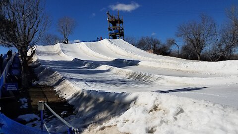 Sledding at Eagle Island State Park