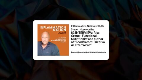 Inflammation Nation with Dr. Steven Noseworthy - 83 INTERVIEW: Risa Groux - Functional...