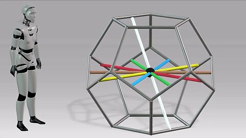 Dodekaeder ► Die 10 Symmetrieachsen durch die Mittelpunkte der Kanten