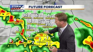 Humid with more storms possible Sunday