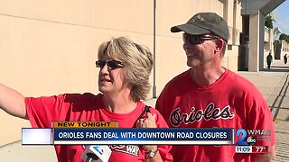 Orioles fans deal with Downtown road closures