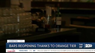 Bars reopening thanks to orange tier