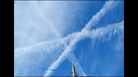 Satanic Pentagram SHAPE Sketched by Chemtrails DRONES IN FRONT OF US On A Sabbath!