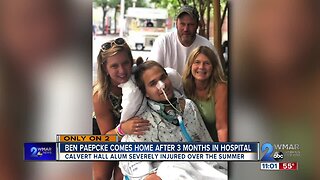 Ben Paepcke comes home after three months in the hospital