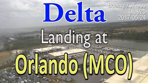 Delta flight landing at MCO (Orlando International Airport) in 737-900