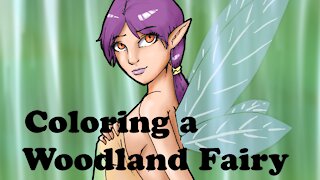 Coloring of a Woodland Fairy